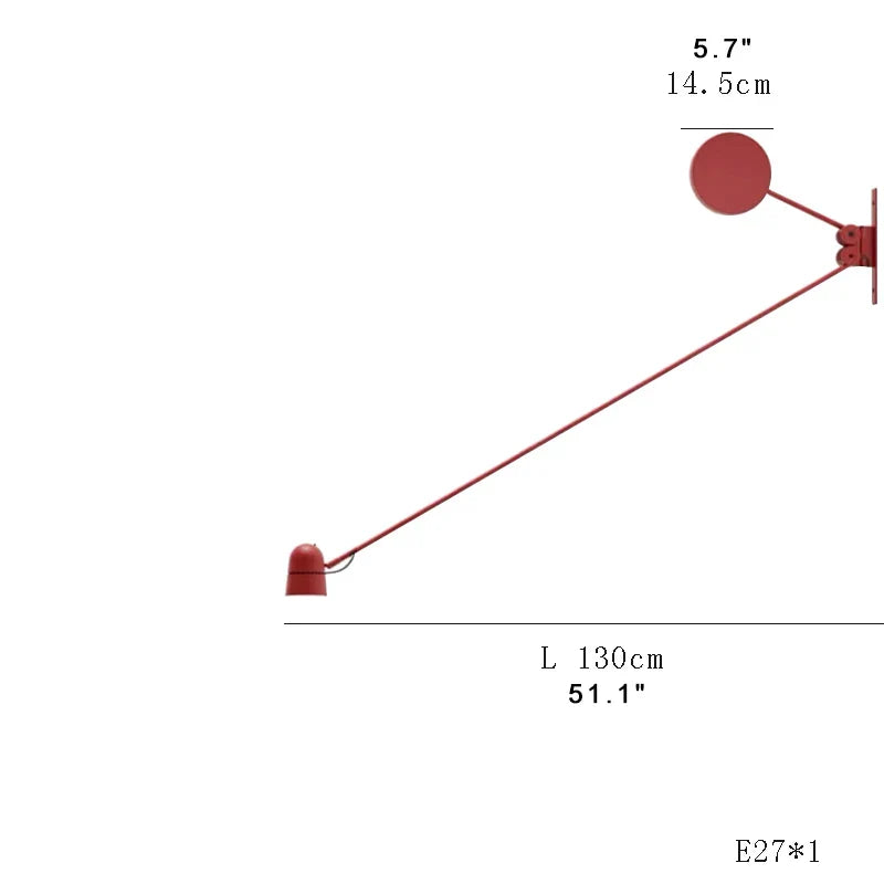 Afralia™ Adjustable LED Swing Arm Wall Sconce in Red/Black - Modern Lighting