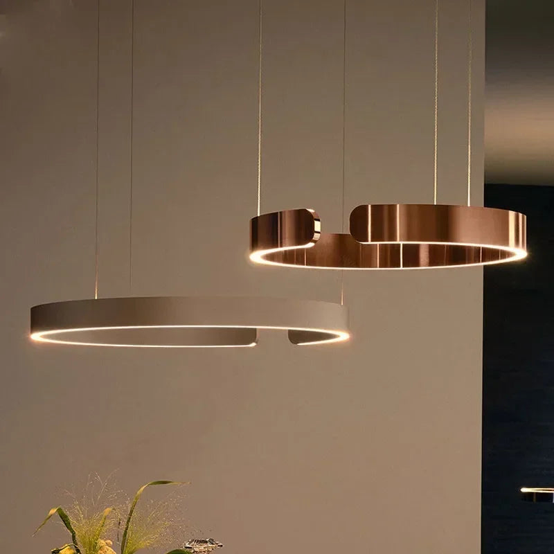 Afralia™ Minimalist Circle Rings Ceiling Chandelier Pendant Light for Home Decor