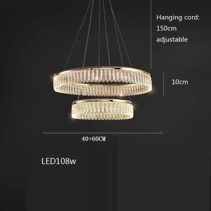 Afralia™ Luxury Rhombus Crystal LED Chandelier for Living Room