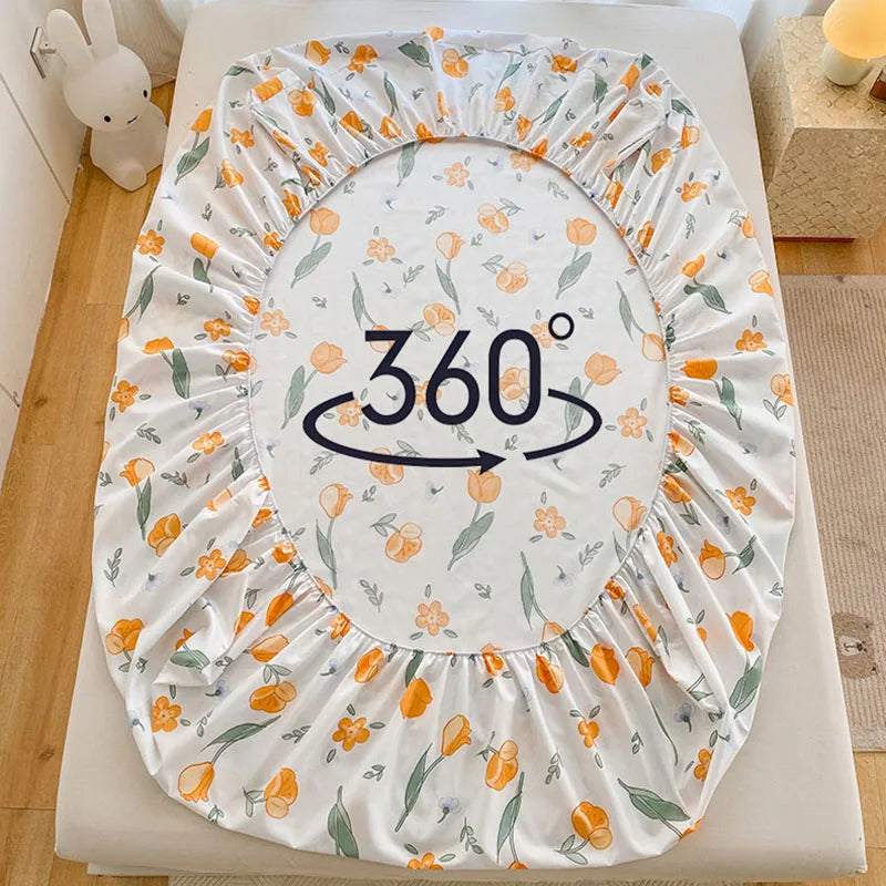 Afralia™ European Brushed Cotton Fitted Sheet for Full Size Mattress