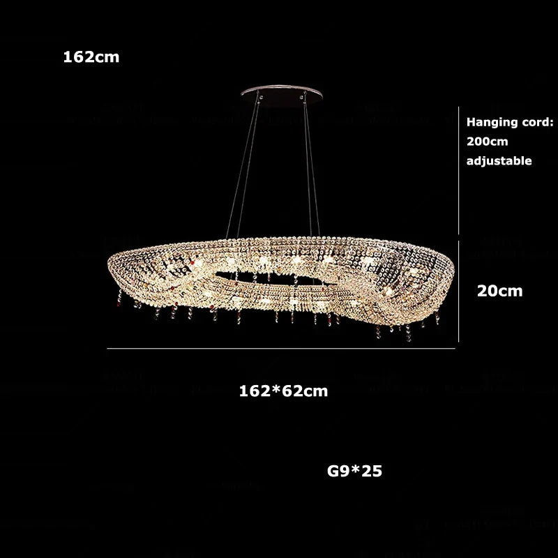 Afralia™ Luxury Crystal Chandelier: Modern LED Ceiling Light Fixture for Duplex Villa, Dimmable