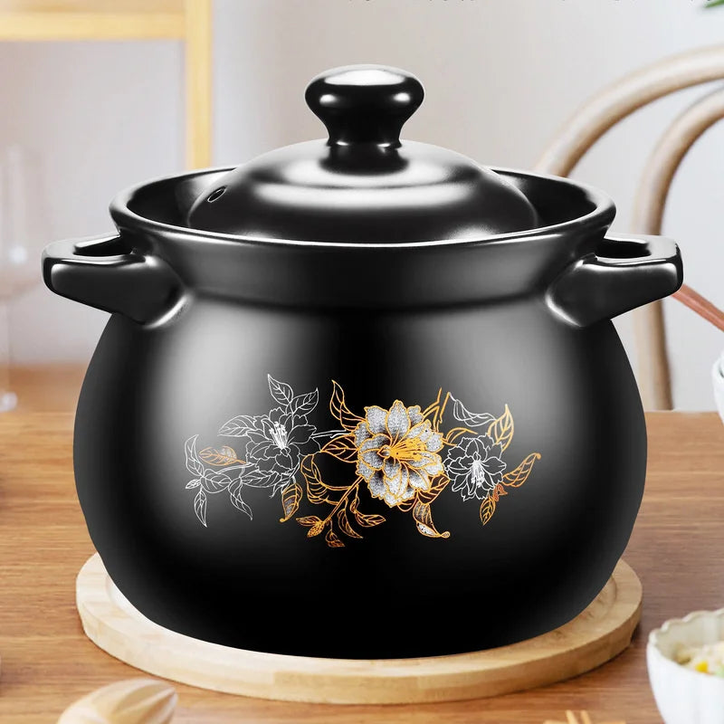 Afralia™ Ceramic Stew Pot - Non Stick Soup Casserole for Home Kitchen Cooking