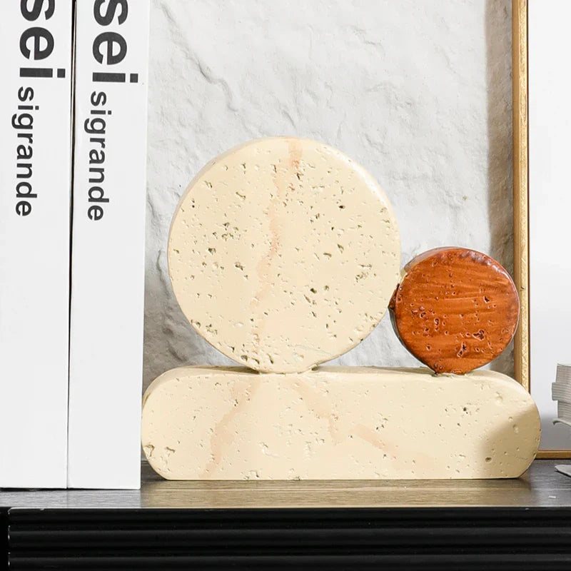 Afralia™ Geometric Circle Resin Handicrafts - Hollowed-out Stone Figurines