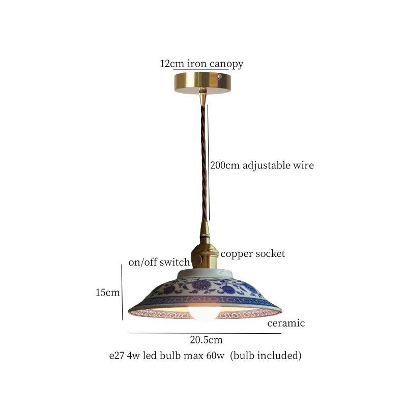 Afralia™ Twill Ceramic LED Pendant Light: Japanese Vintage Style for Home and Cafe