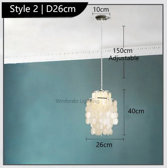 Afralia™ Modern White Acrylic Shell Pendant Light for Luxury Home Decor