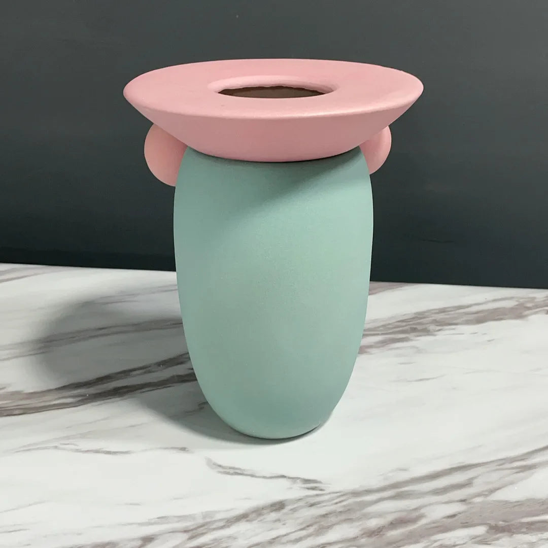 Afralia™ Geometric Ball Ceramic Vase Hand-made Home Decor