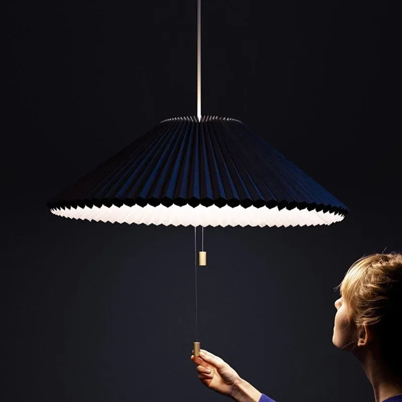 Afralia™ Deformed Fabric Umbrella Chandeliers LED Lamp for Home Lighting