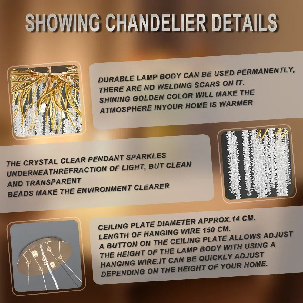 Afralia™ Crystal Ceiling Chandelier for Bedroom and Living Room