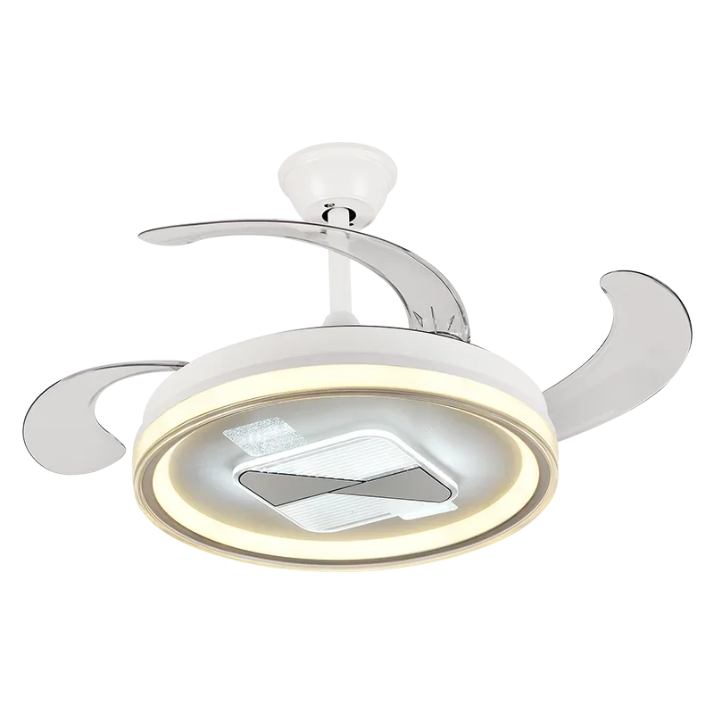 Afralia™ Retractable Fan Lamp: Modern Remote Control Ceiling Fan With Light