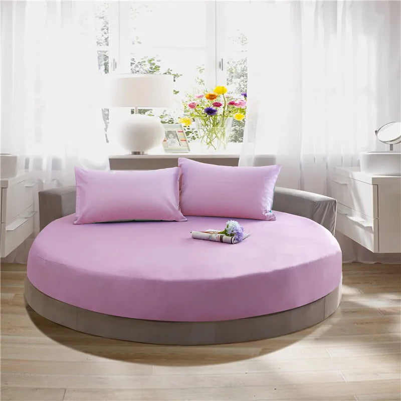 Afralia™ Round Cotton Fitted Sheet Set