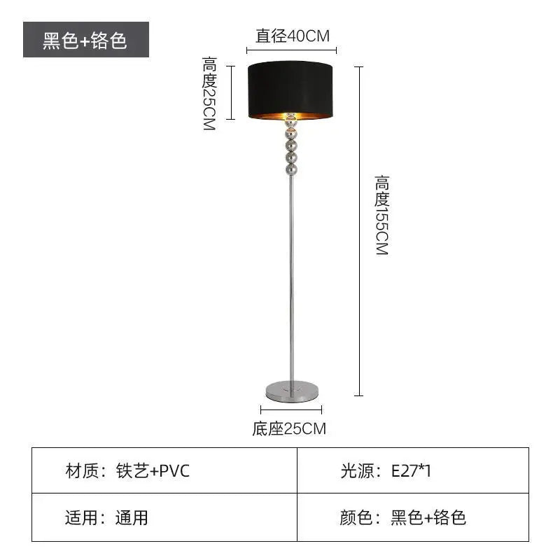 Afralia™ Retro Chrome Fabric Floor Lamp for Living Room Bedroom, Bauhaus Design LED Floor Light