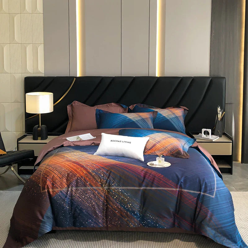 Afralia™ Egyptian Cotton Flower Bedding Set, Luxury 1000TC Duvet Cover, Sheets, Pillowcases