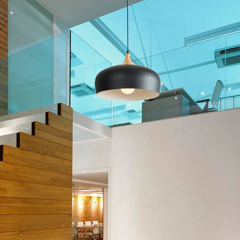 Afralia™ Nordic Wood Pendant Lights LED E27 for Kitchen Dining Bedroom - Ceiling Chandelier