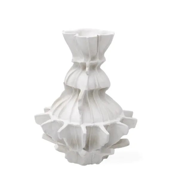 Afralia™ Abstract Pleated Gear Resin Flower Vase - Home Decoration & Arrangement