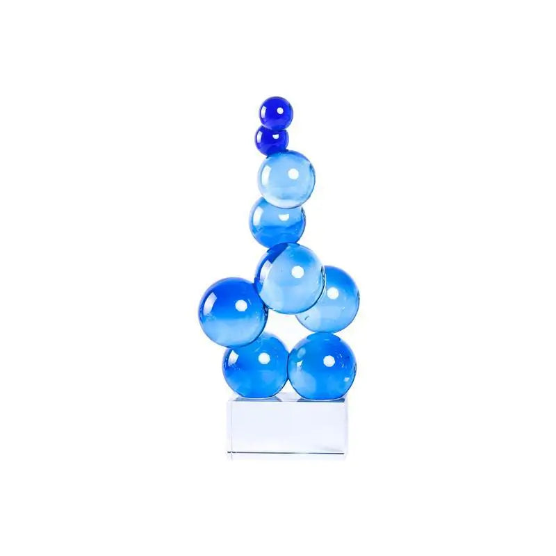 Afralia™ Geometric Crystal Sculpture Silver Ball Home Decor Figurine