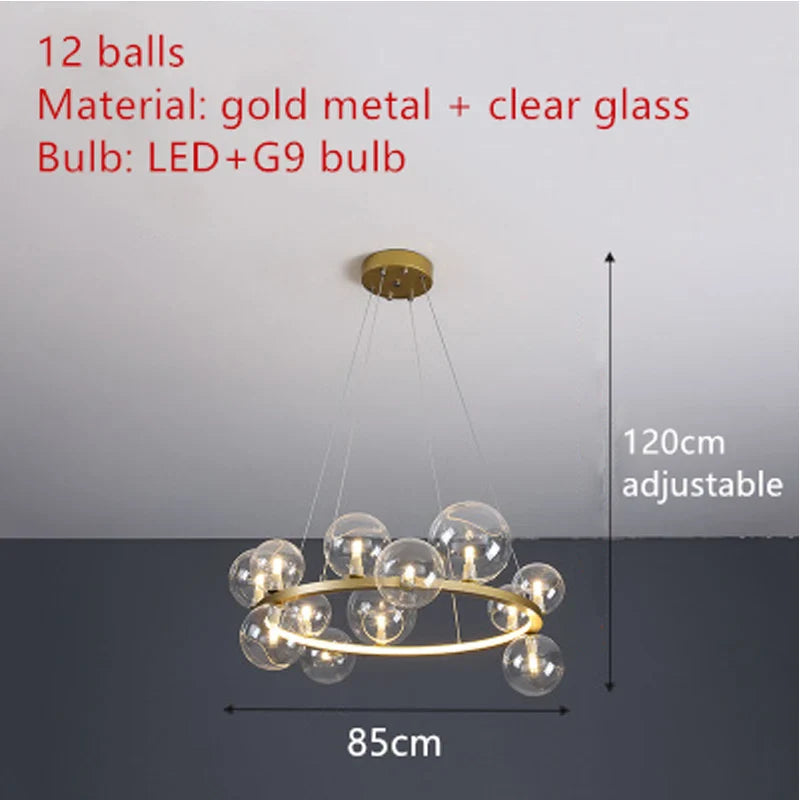 Afralia™ Glass LED Pendant Light for Modern Living, Dining, Bedroom, Kitchen Lighting