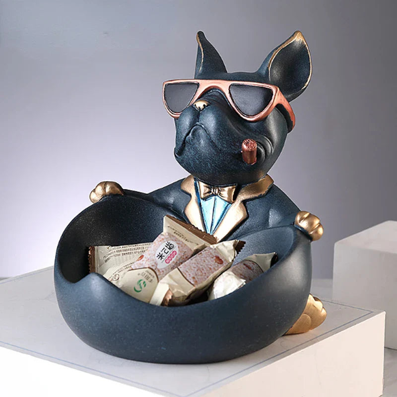 Afralia™ Cool Dog Resin Statue Sculpture Home Decor Gift