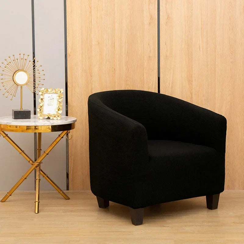 Afralia™ Plain Fleece Stretch Round Sofa Cover Slipcover