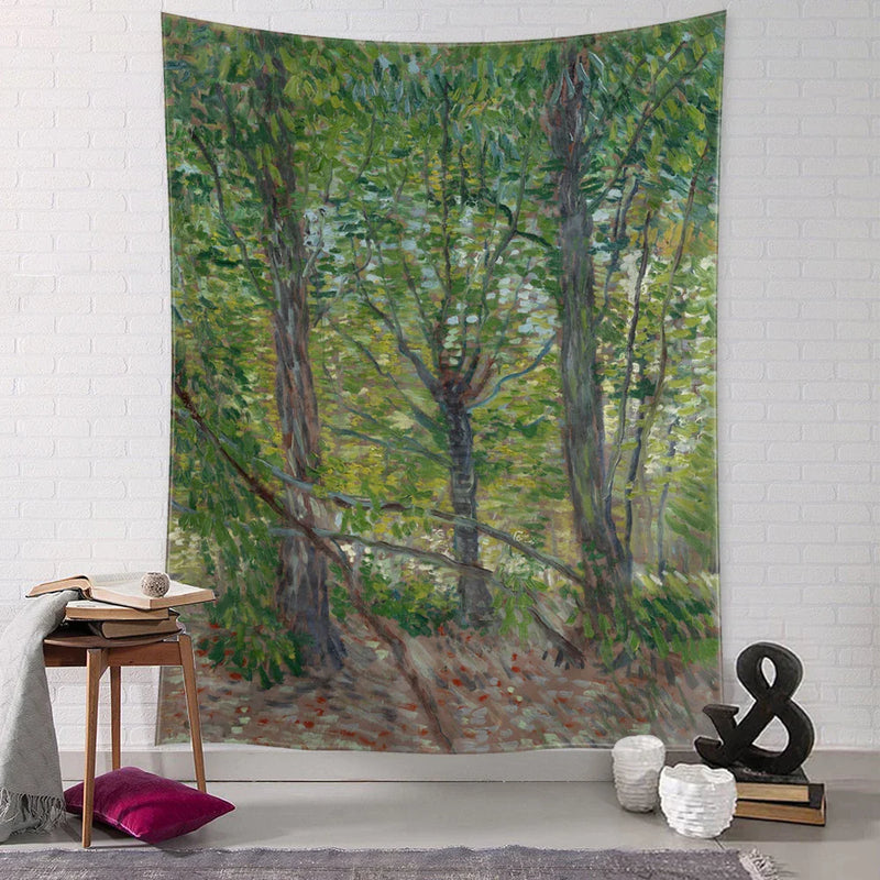 Afralia™ Mystic Garden Path Tapestry Wall Hanging - Van Gogh Oil Painting Inspired Art