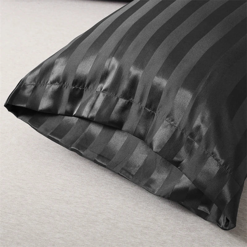 Afralia™ Luxe Jacquard Stripes Pillow Cover Set - Queen & King Size Home Pillowcases