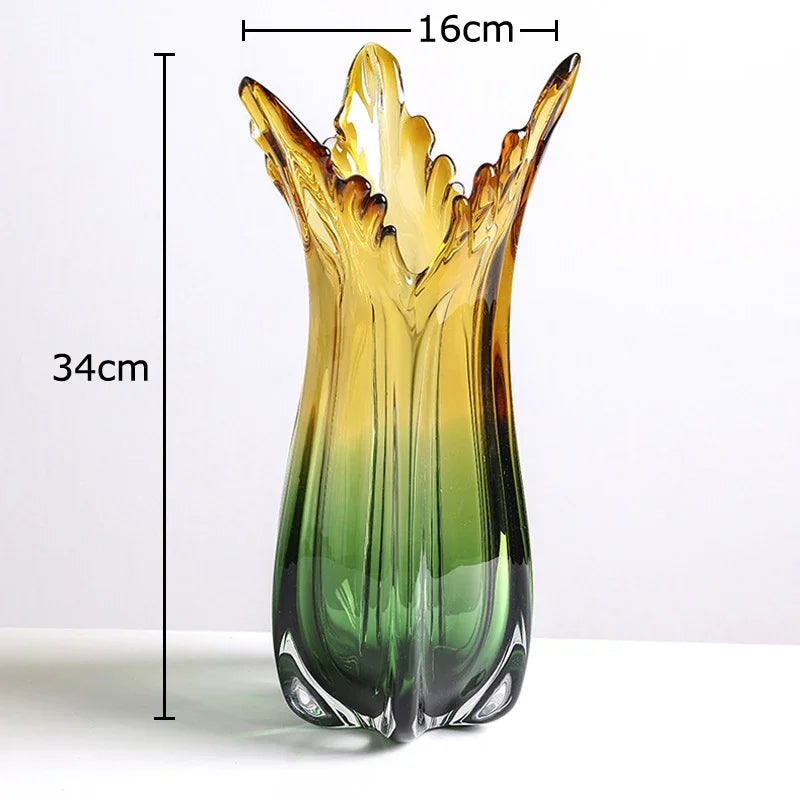 Afralia™ Green Glass Vase Hydroponics Table Decoration for Artificial Flowers
