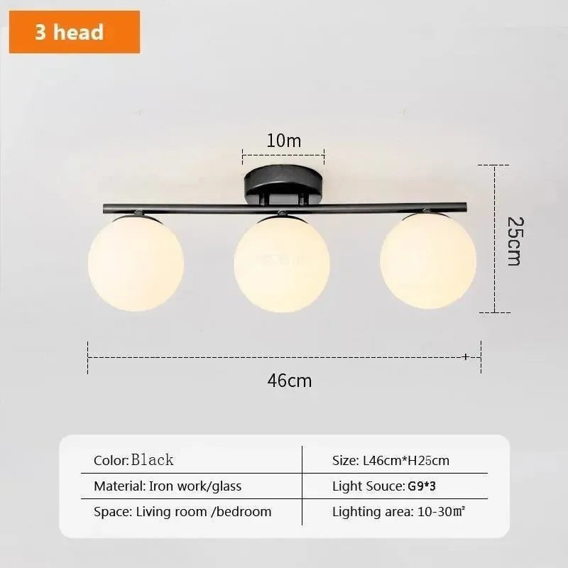 Afralia™ Nordic Glass LED Ceiling Light for Corridor, Entrance, Bedroom - Golden Dining Room Balcony Lighting