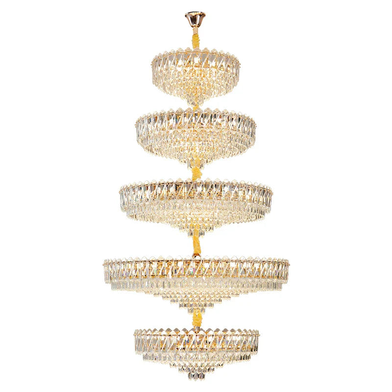 Afralia™ Luxury Crystal Chandelier for Duplex Villa Staircase and Living Room