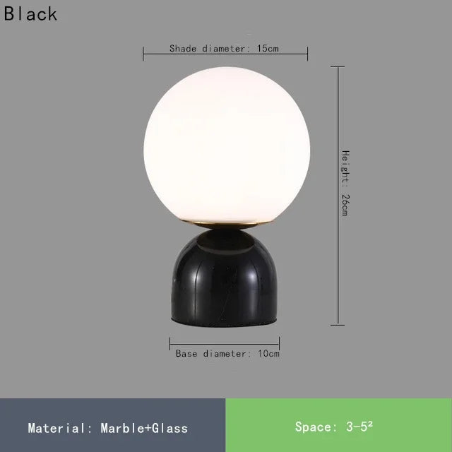 Nordic Marble Glass Table Lamp: Luxury Afralia™ Bedroom Furniture