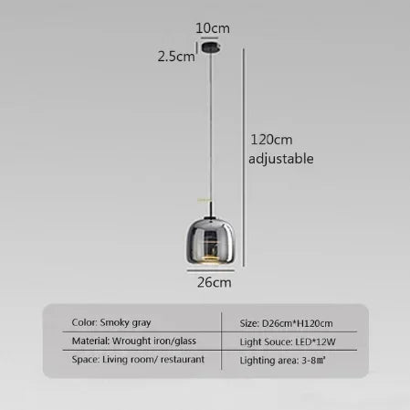 Afralia™ Glass Pendant Light Luxury Nordic Led Hanging Lamp Modern Bedroom Fixture