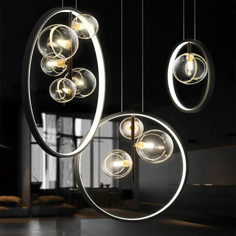 Afralia™ Glass Bubble Chandelier: Modern Nordic LED Pendant Lighting for Dining Room & Kitchen