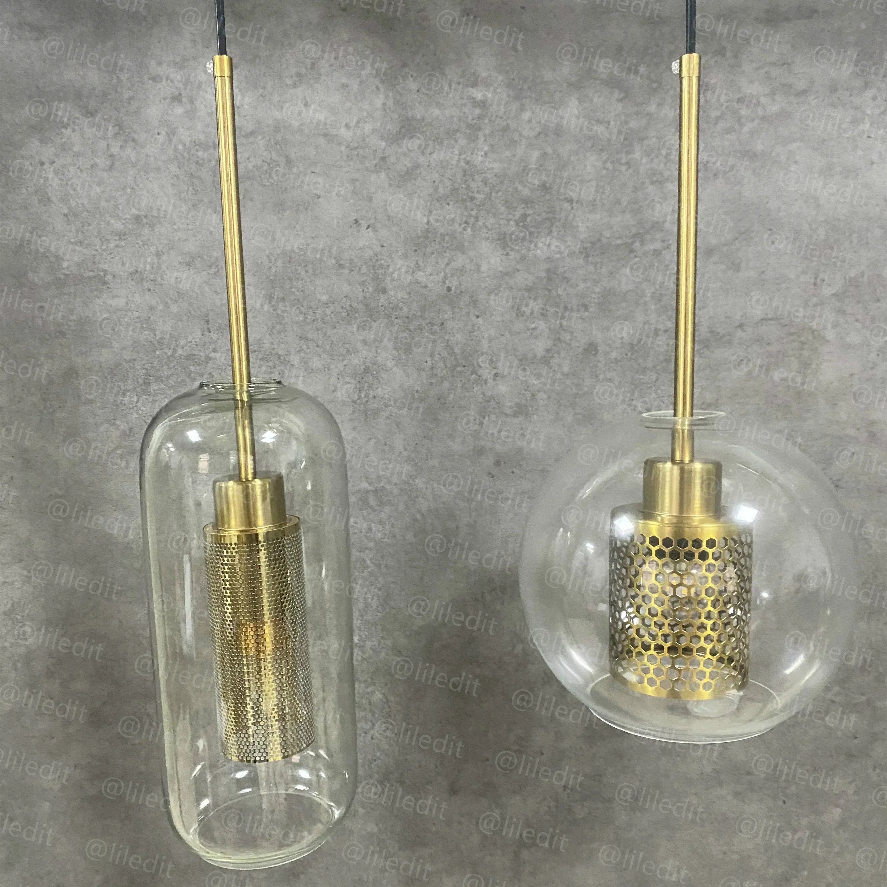 Nordic Gold Glass Ball Pendant Light by Afralia™ - Modern Stylish Illumination for Your Space