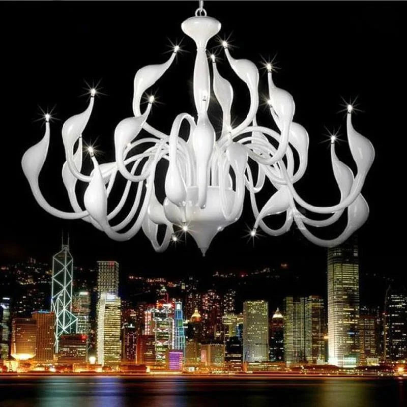 Afralia™ Swan Pendant Chandelier for Romantic Ambiance in Living Room, Bedroom & Restaurant