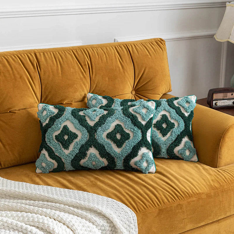 Afralia™ Boho Tufted Geometric Cotton Canvas Pillow Covers