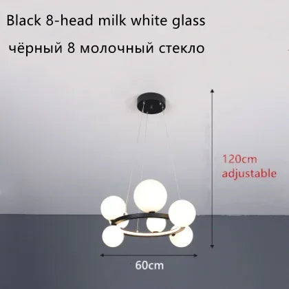 Afralia™ Glass Ball LED Chandelier: Modern Nordic Style for Living, Dining, Kitchen, Study