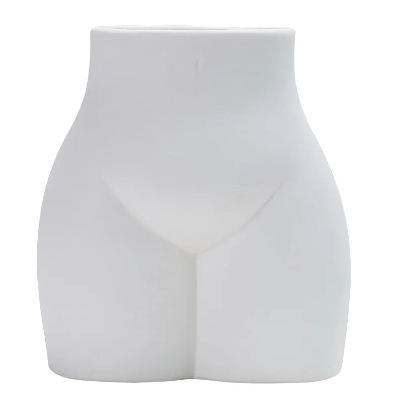 Afralia™ Ceramic Nude Girl Body Shape Vase Modern Home Decor