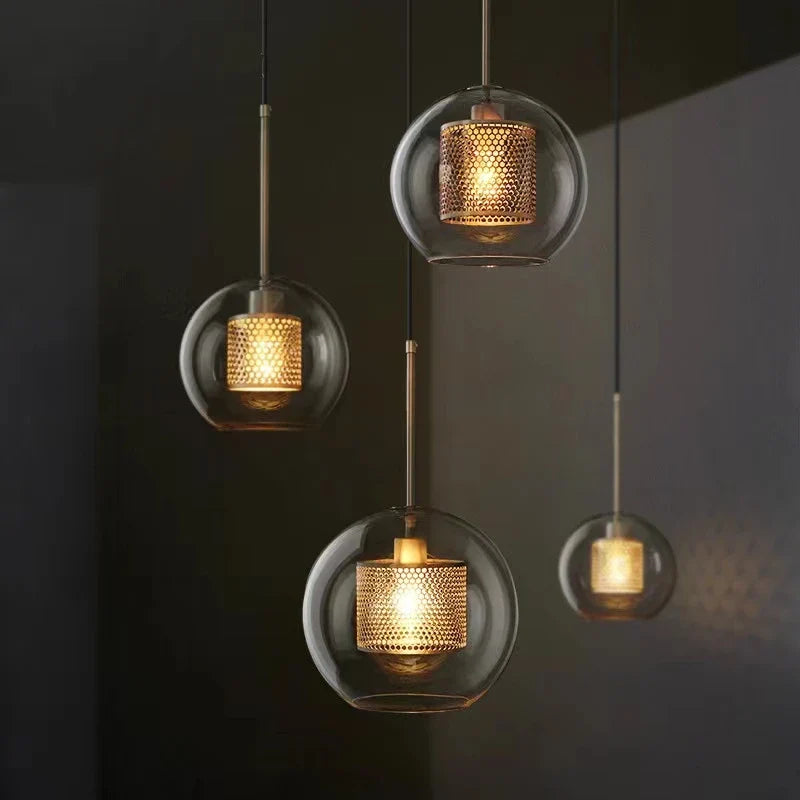 Afralia™ Glass Pendant Light for Kitchen Island Dining Room Bedroom Lighting
