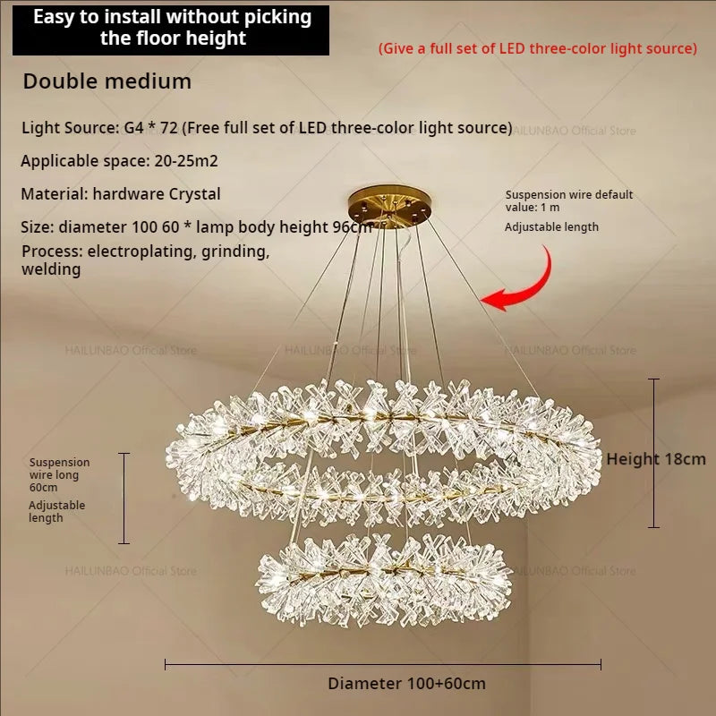 Afralia™ Crystal Chandelier for Living and Dining Room High-End Elegant Bedroom Lighting
