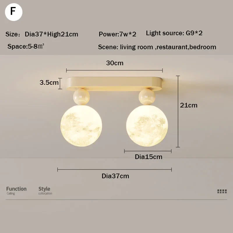 Afralia™ LED Ceiling Moon Wall Lamp Minimalist Bedroom Lighting Fixture