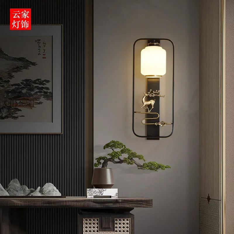 Afralia™ Elk Decor Wall Lights | Modern Copper Wall Lamps for Living Room