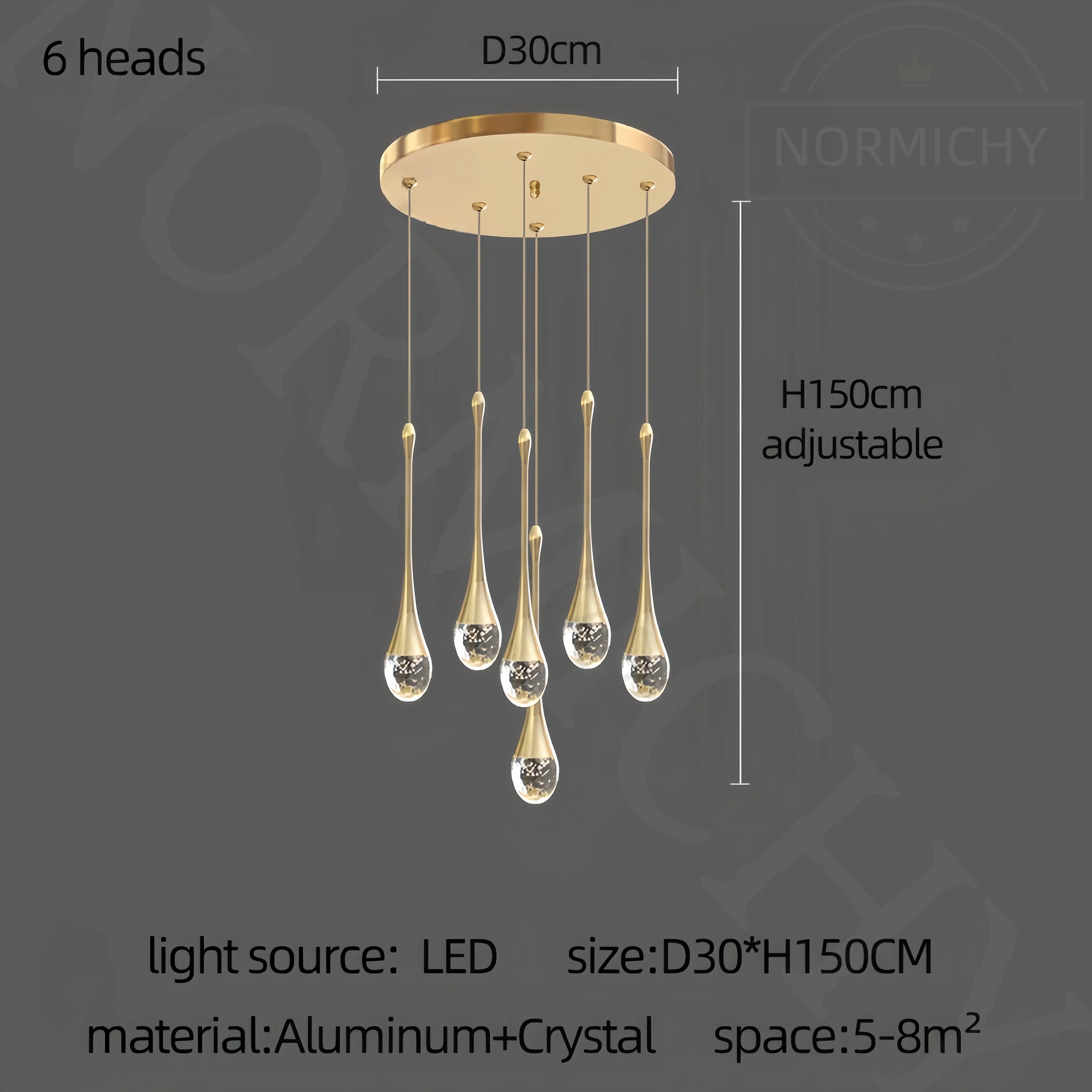 Afralia™ Golden Black Crystal Chandelier for Dining Room, Bedroom, and Living Room