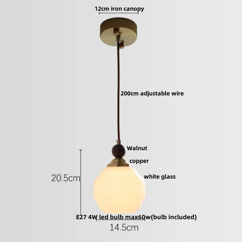 Afralia™ Clear Glass LED Pendant Light Adjustable Hanging Lamp for Dining Room