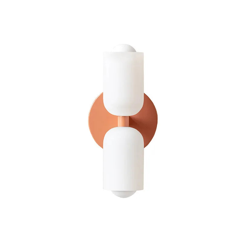 Afralia™ French Cream Double Headed Glass Wall Lamp for Bedroom and Living Room