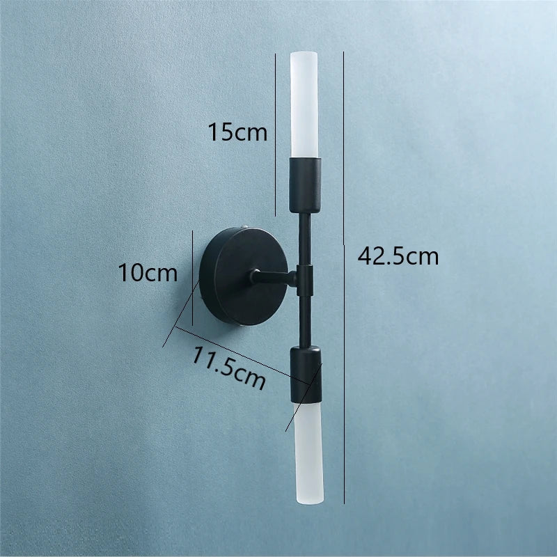 Afralia™ Modern Creative Glass Wall Lamps Ceiling Lighting 2-Heads Black Golden Fixture