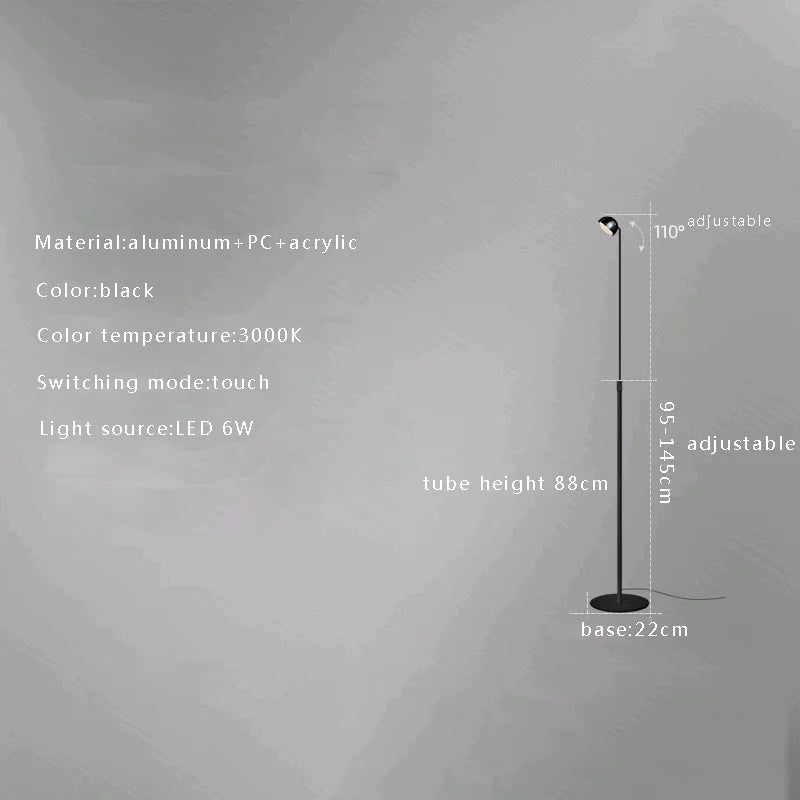 Afralia™ LED Floor Lamp: Touch Control, Height Adjustable, Modern Living Room Light