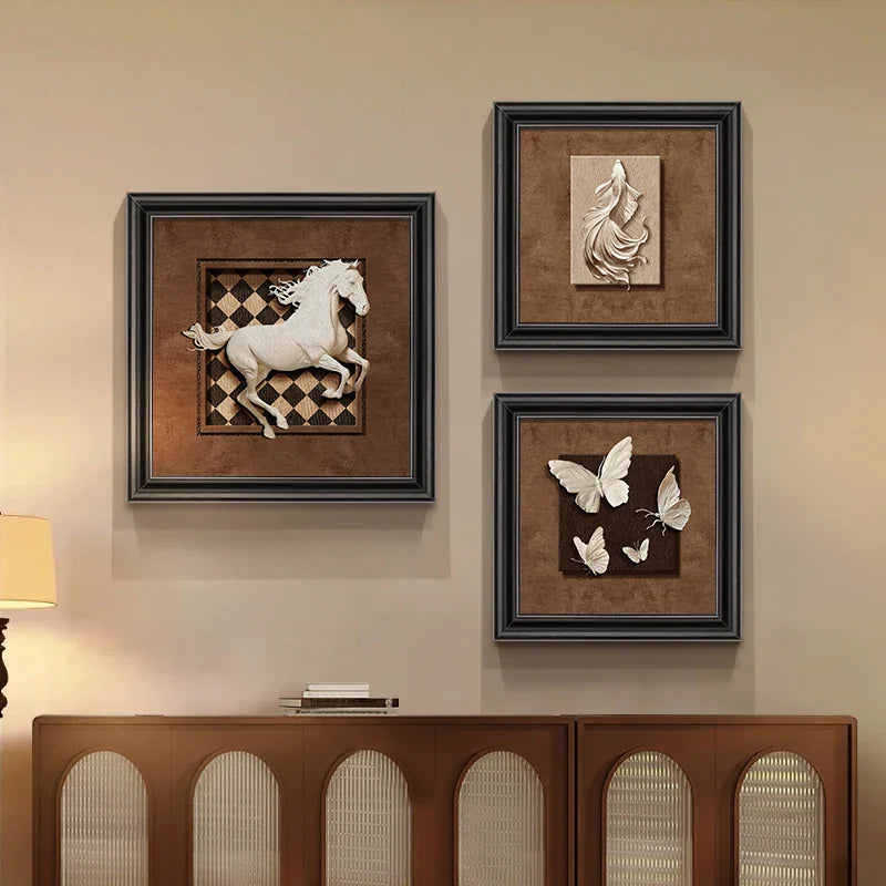 Afralia™ Animal Wall Decor Frame Set Art Painting Poster Room Aesthetic Decoration