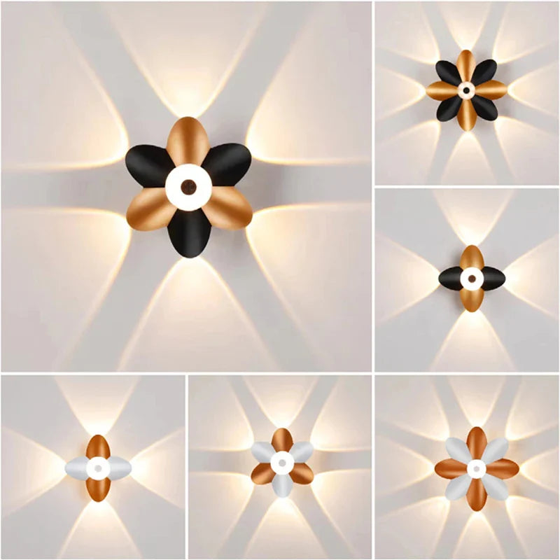Lotus Shape LED Wall Lights by Afralia™ for Indoor Décor & Bedside Lighting