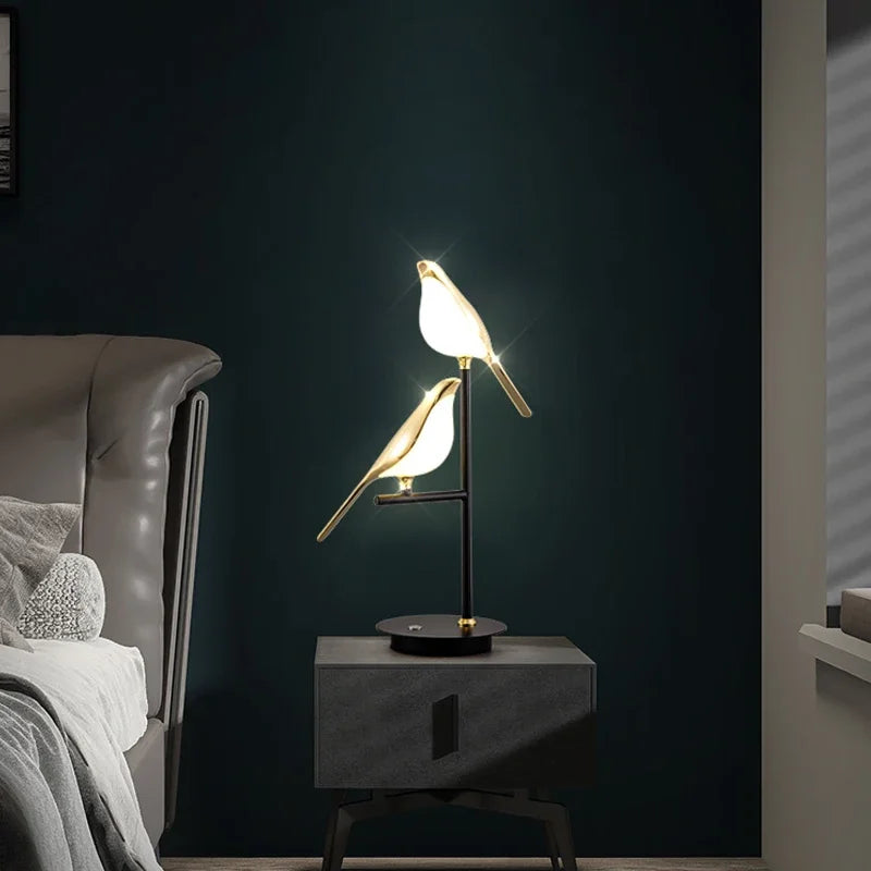 Afralia™ Magpie Bird Table Light Standing Desk Floor Lamp for Modern Indoor Decor