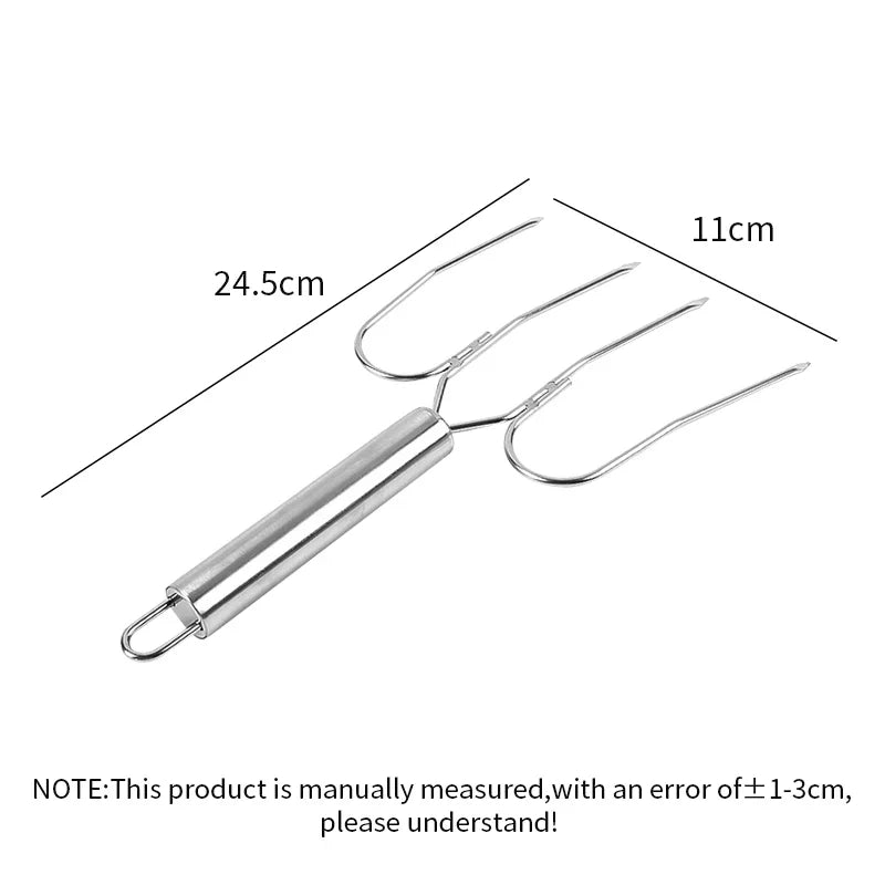 Afralia™ Stainless Steel Roasting Fork for Grilled Turkey, Lamb, Chicken - BBQ Tool