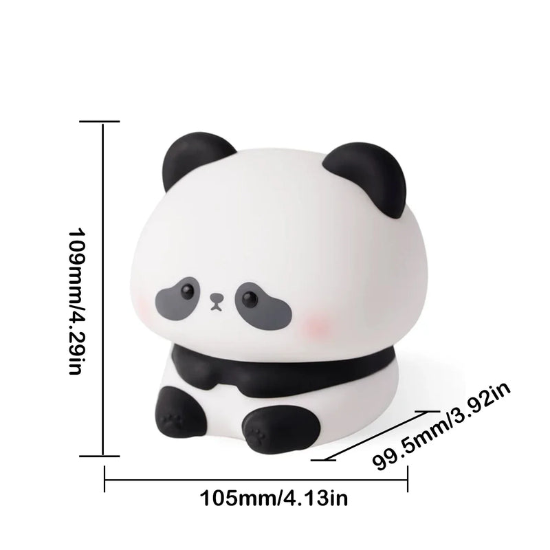 Afralia™ Panda Silicone Night Light: Rechargeable Brightness Timing Sleep Nightlight for Kids