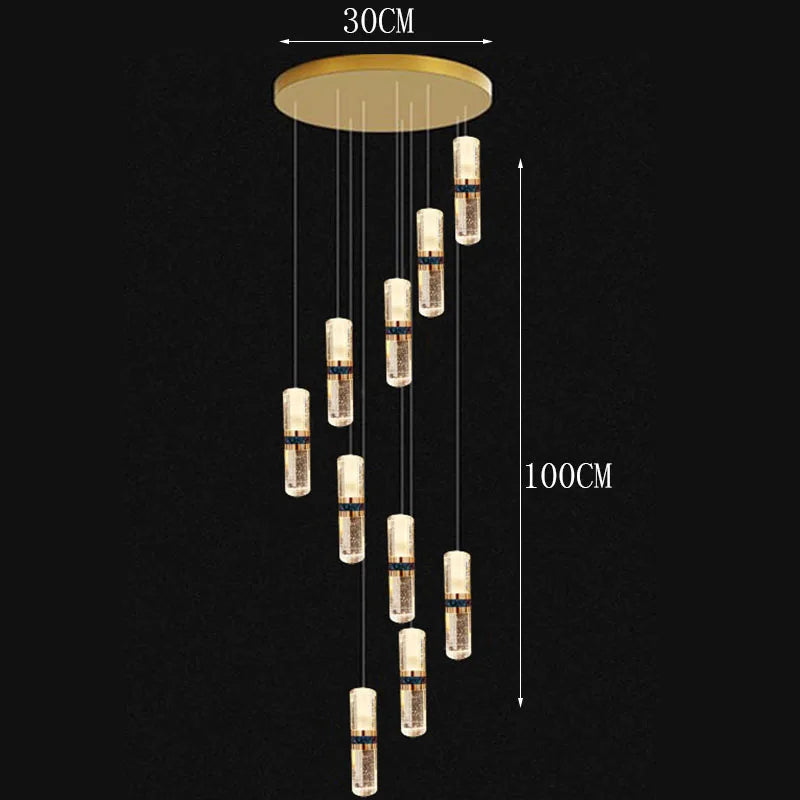 Afralia™ Modern Stair Chandelier Pendant Light LED Ceiling Lamp for Living Room